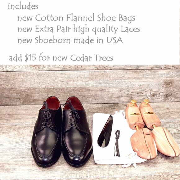 * NIB * $395 Allen Edmonds POWELL Derby 10 D Black * add $15 new Cedar Trees main image 13